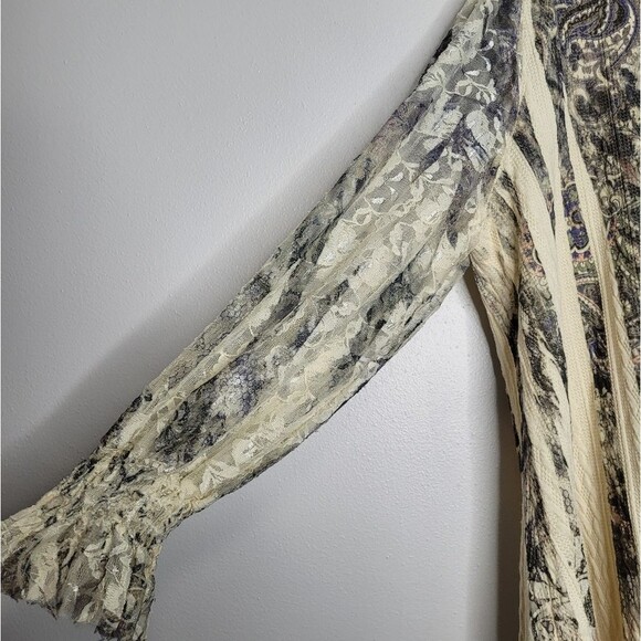 Origami grunge lace dark boho ruffle sleeve cuff pullover tunic plus size XXL - Picture 3 of 7